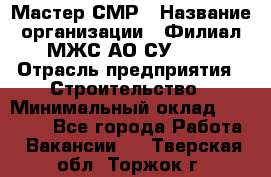 Мастер СМР › Название организации ­ Филиал МЖС АО СУ-155 › Отрасль предприятия ­ Строительство › Минимальный оклад ­ 35 000 - Все города Работа » Вакансии   . Тверская обл.,Торжок г.